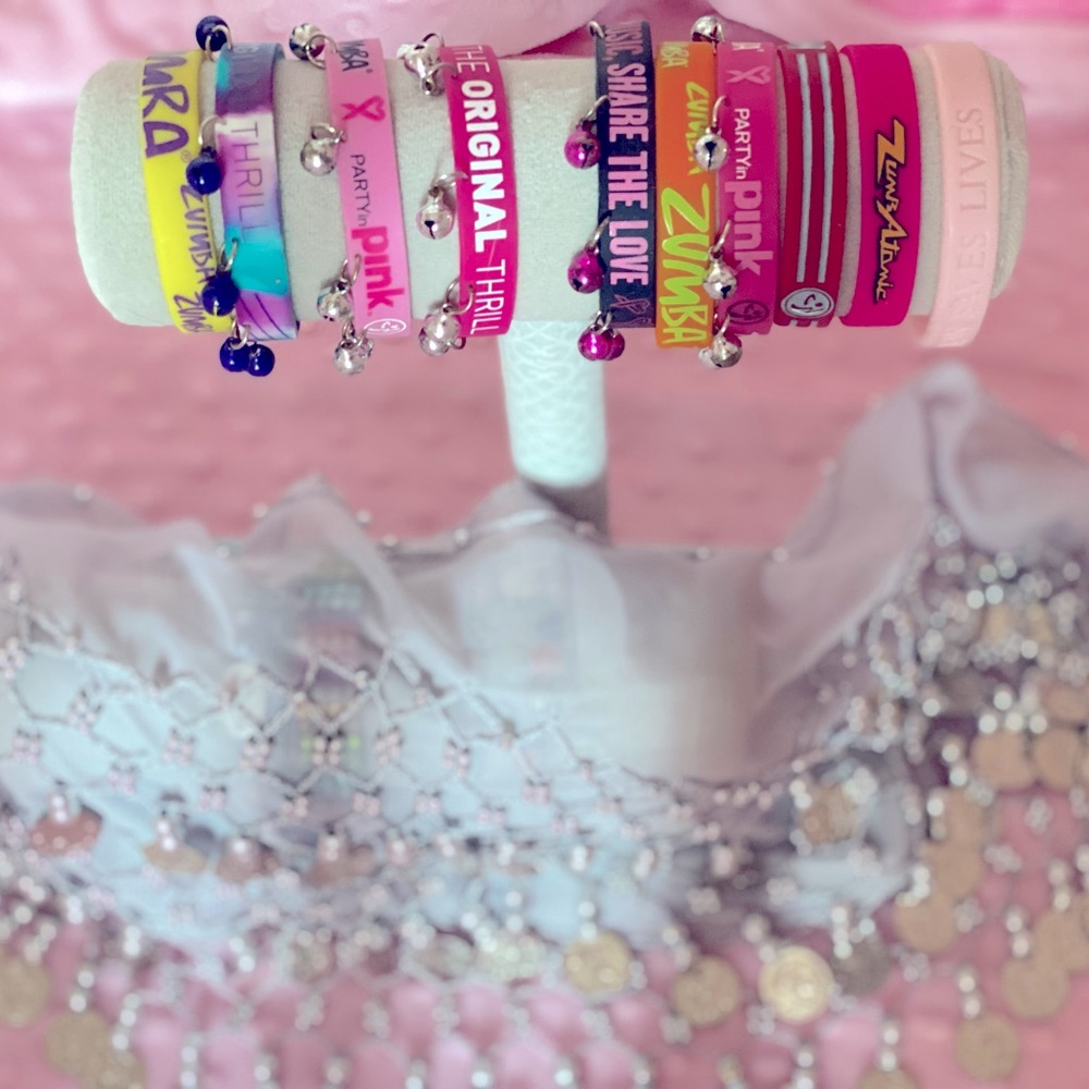 Zumba bundle: bracelets and coin skirt.